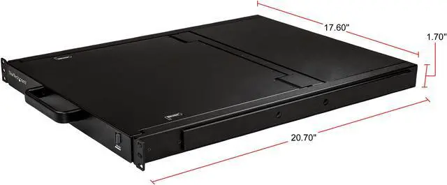 Alt view image 8 of 10 - StarTech.com RKCONS1708K 8 Port Rackmount KVM Console - 17 Inch Display - 1U VGA KVM Console
