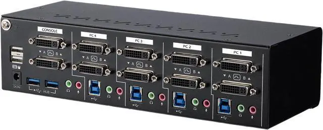 Alt view image 2 of 5 - StarTech.com SV431DL2DU3A 4-Port Dual Monitor Dual-Link DVI KVM Switch - 4K 60Hz - TAA Compliant KVM Switch