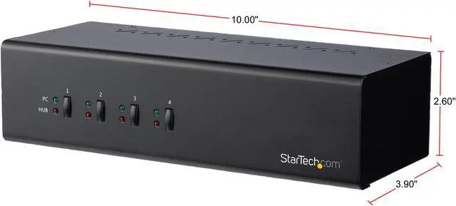 Alt view image 5 of 5 - StarTech.com SV431DL2DU3A 4-Port Dual Monitor Dual-Link DVI KVM Switch - 4K 60Hz - TAA Compliant KVM Switch