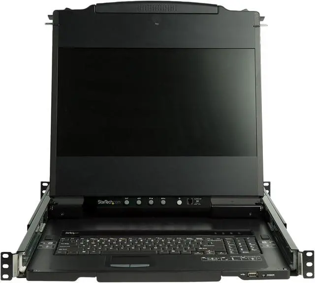 Alt view image 2 of 5 - StarTech.com RKCOND17HD 17" HD Rackmount KVM Console - Dual Rail - Cables and Mounting Brackets Included - DVI and VGA - Rackmount LCD Monitor