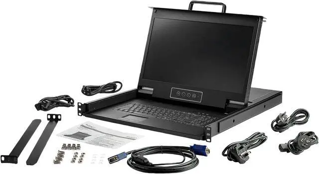 Alt view image 6 of 7 - StarTech.com RKCONS17HD Rackmount KVM Console - 1U - 17.3in Display - 1080p HD - Single Port KVM - Rack Mount Monitor - Rackmount LCD Monitor
