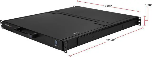 Alt view image 4 of 7 - StarTech.com RKCONS17HD Rackmount KVM Console - 1U - 17.3in Display - 1080p HD - Single Port KVM - Rack Mount Monitor - Rackmount LCD Monitor