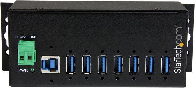10-Port USB 3.0 Hub with Power Adapter - Metal Industrial USB-A Hub with  ESD & 350W Surge Protection - Din/Wall/Desk Mountable - High Speed USB 3.2