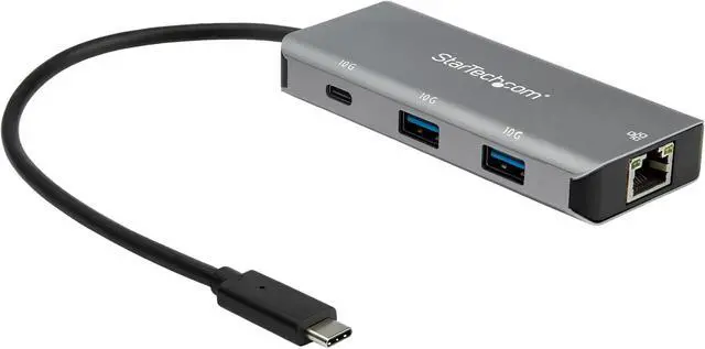 Main image of StarTech.com HB31C2A1CGB 3-Port USB-C Hub with LAN Port - 10Gbps - 2x USB-A & 1x USB-C (HB31C2A1CGB)