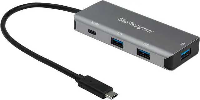 Main image of StarTech.com HB31C3A1CPD3 4-Port USB-C Hub 10 Gbps with Power Delivery & 9.8" Attached Host Cable - 3x USB-A & 1x USB-C (HB31C3A1CPD3)