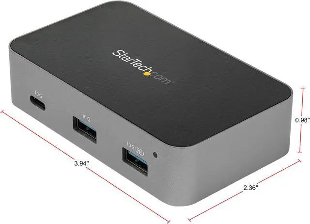 Alt view image 3 of 5 - StarTech.com HB31C2A1CGS 3-Port USB-C Hub - USB 3.1 Gen 2 (10Gbps) to 2x USB-A & 1x USB-C - Powered - Universal Power Adapter Included (HB31C2A1CGS)