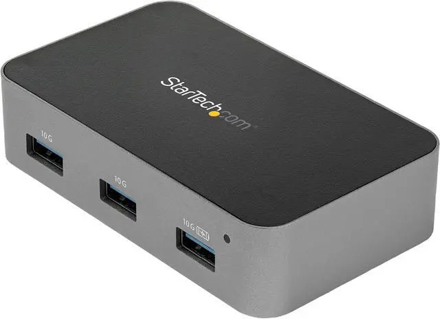 Main image of StarTech.com HB31C4AS 4-Port USB C Hub - USB 3.1 Gen 2 (10Gbps) to 4x USB A - Powered - Universal Power Adapter Included (HB31C4AS)