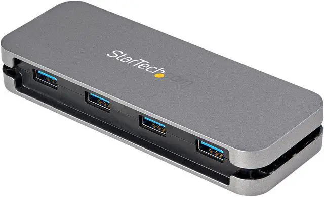 Alt view image 2 of 6 - StarTech.com HB30CM4AB 4 Port USB C Hub - 4x USB-A - 5Gbps USB 3.0 Type-C Hub (USB 3.2/3.1 Gen 1) - Bus Powered Portable USB-C to USB-A Adapter Laptop Hub - 11.2" (28.5cm) Cable w/ Cable Management (HB30CM4AB)