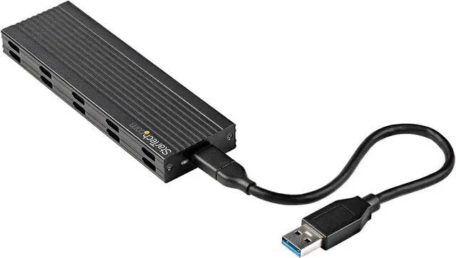 Alt view image 4 of 8 - USB-C 10Gbps to M.2 NVMe or M.2 SATA SSD Enclosure, External M.2 PCIe/SATA NGFF SSD Enclosure, Portable Aluminum Case, USB Type-C & USB-A Host Cables, For 2230/2242/2260/2280 - Works w/ Thunderbolt 3 (SM2E1BMU31C)