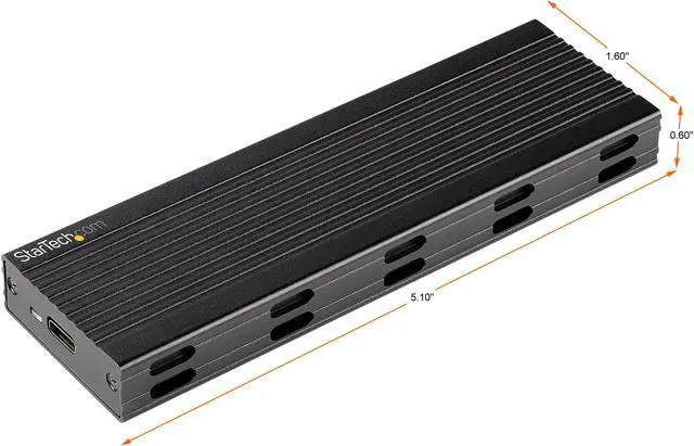 Alt view image 2 of 8 - USB-C 10Gbps to M.2 NVMe or M.2 SATA SSD Enclosure, External M.2 PCIe/SATA NGFF SSD Enclosure, Portable Aluminum Case, USB Type-C & USB-A Host Cables, For 2230/2242/2260/2280 - Works w/ Thunderbolt 3 (SM2E1BMU31C)