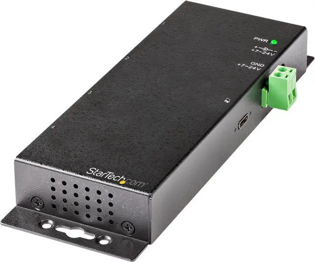 Main image of 4 Port USB C Hub 10Gbps, Metal Industrial USB-C Hub, 2x USB-C & 2x USB-A, ESD Surge Protection, USB-C or USB-A Host, Self-Powered, Mountable USB 3.1 Gen 2 Type-C Hub - Commercial/Rugged USB Hub