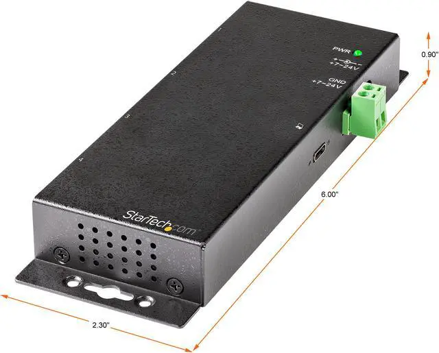 Alt view image 2 of 7 - 4 Port USB C Hub 10Gbps, Metal Industrial USB-C Hub, 2x USB-C & 2x USB-A, ESD Surge Protection, USB-C or USB-A Host, Self-Powered, Mountable USB 3.1 Gen 2 Type-C Hub - Commercial/Rugged USB Hub