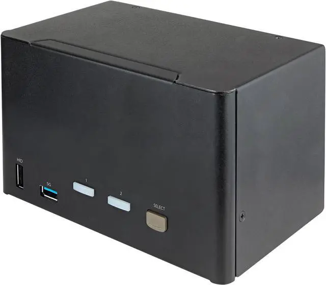 Main image of 2 Port Quad Monitor DisplayPort KVM Switch, 4K 60Hz UHD HDR, Desktop 4K DP 1.2 KVM with 2 Port USB 3.0 Hub (5Gbps) & 4x USB 2.0 HID Ports, Audio, Hotkey Switching, TAA - Keyboard/Video/Mouse Switch