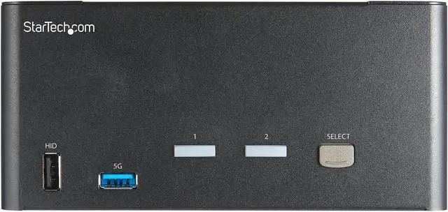 Alt view image 4 of 8 - 2 Port Triple Monitor DisplayPort KVM Switch, 4K 60Hz UHD HDR, Desktop 4K DP 1.2 KVM with 2 Port USB 3.0 Hub (5Gbps) & 4x USB 2.0 HID Ports, Audio, Hotkey Switching, TAA - Keyboard/Video/Mouse Switch