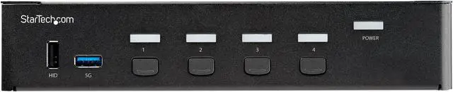 Alt view image 4 of 5 - 4 Port HDMI KVM Switch, Single Monitor 4K 60Hz Ultra HD HDR, Desktop HDMI 2.0 KVM Switch with 2 Port USB 3.0 Hub (5Gbps) & 4x USB 2.0 HID Ports, Audio, Hotkey Switching, TAA - KVM with Fast Switching