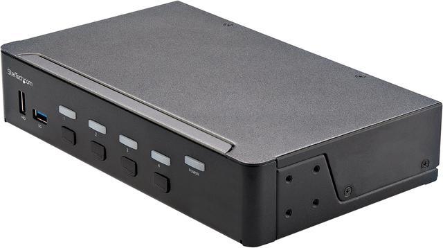 4 Ports 2K DisplayPort KVM Switch with USB 3.2 Gen 1, Audio, Hotkey Control