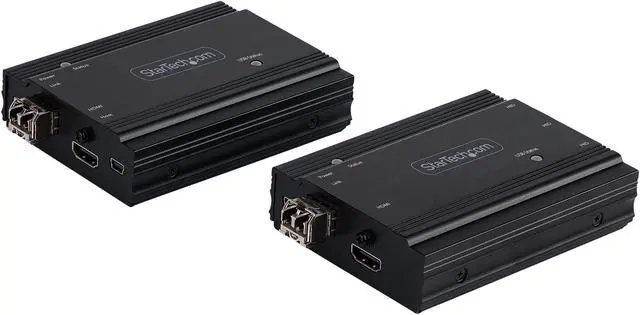 Alt view image 2 of 11 - 4K HDMI KVM Extender over Fiber, HDMI Video & USB over Fiber, up to 984ft/300m (MultiMode), 10G MMF SFP+ modules, Remote KVM Switch/Console Extender, KVM Extension Kit (TX/RX) - Transmitter & Receiver
