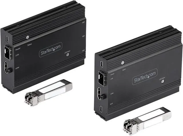 Alt view image 7 of 11 - 4K HDMI KVM Extender over Fiber, HDMI Video & USB over Fiber, up to 984ft/300m (MultiMode), 10G MMF SFP+ modules, Remote KVM Switch/Console Extender, KVM Extension Kit (TX/RX) - Transmitter & Receiver