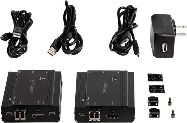 Alt view image 10 of 11 - 4K HDMI KVM Extender over Fiber, HDMI Video & USB over Fiber, up to 984ft/300m (MultiMode), 10G MMF SFP+ modules, Remote KVM Switch/Console Extender, KVM Extension Kit (TX/RX) - Transmitter & Receiver