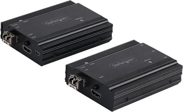 Main image of 4K HDMI KVM Extender over Fiber, HDMI Video & USB over Fiber, up to 984ft/300m (MultiMode), 10G MMF SFP+ modules, Remote KVM Switch/Console Extender, KVM Extension Kit (TX/RX) - Transmitter & Receiver