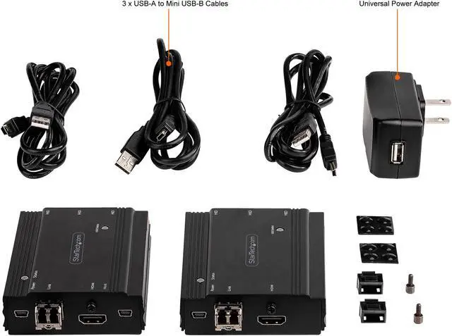 Alt view image 11 of 11 - 4K HDMI KVM Extender over Fiber, HDMI Video & USB over Fiber, up to 984ft/300m (MultiMode), 10G MMF SFP+ modules, Remote KVM Switch/Console Extender, KVM Extension Kit (TX/RX) - Transmitter & Receiver