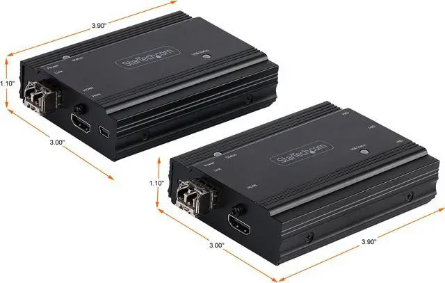 Alt view image 3 of 11 - 4K HDMI KVM Extender over Fiber, HDMI Video & USB over Fiber, up to 984ft/300m (MultiMode), 10G MMF SFP+ modules, Remote KVM Switch/Console Extender, KVM Extension Kit (TX/RX) - Transmitter & Receiver