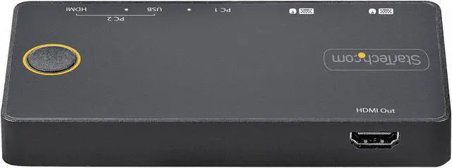 Alt view image 10 of 12 - 2 Port Hybrid USB-A + HDMI & USB-C KVM Switch, Single 4K 60Hz HDMI 2.0 Monitor, Compact Desktop and/or Laptop HDMI KVM Switch, USB Bus Powered, Thunderbolt 3 Compatible - 2 Port HDMI KVM Switch