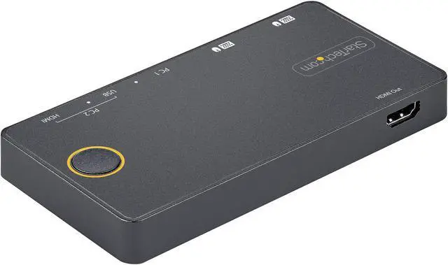 Alt view image 8 of 12 - 2 Port Hybrid USB-A + HDMI & USB-C KVM Switch, Single 4K 60Hz HDMI 2.0 Monitor, Compact Desktop and/or Laptop HDMI KVM Switch, USB Bus Powered, Thunderbolt 3 Compatible - 2 Port HDMI KVM Switch