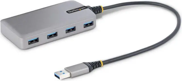 Main image of StarTech.com 4-Port USB Hub - USB 3.0 5Gbps, Bus Powered, USB-A to 4x USB-A Hub w/ Optional Auxiliary Power Input - Portable Desktop/Laptop USB Hub, 1ft/30cm Cable, USB Expansion Hub 5G4AB-USB-A-HUB