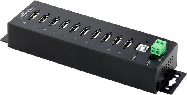 Alt view image 2 of 7 - StarTech.com 10-Port Industrial USB 2.0 Hub - Rugged USB Hub w/ESD Level 4 Protection (USB210AIND-USB-A-HUB)