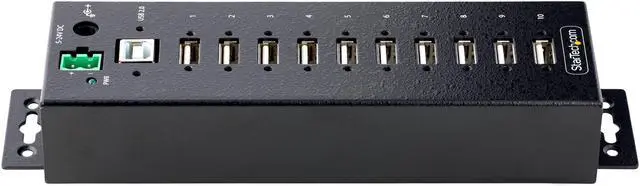 Alt view image 3 of 7 - StarTech.com 10-Port Industrial USB 2.0 Hub - Rugged USB Hub w/ESD Level 4 Protection (USB210AIND-USB-A-HUB)
