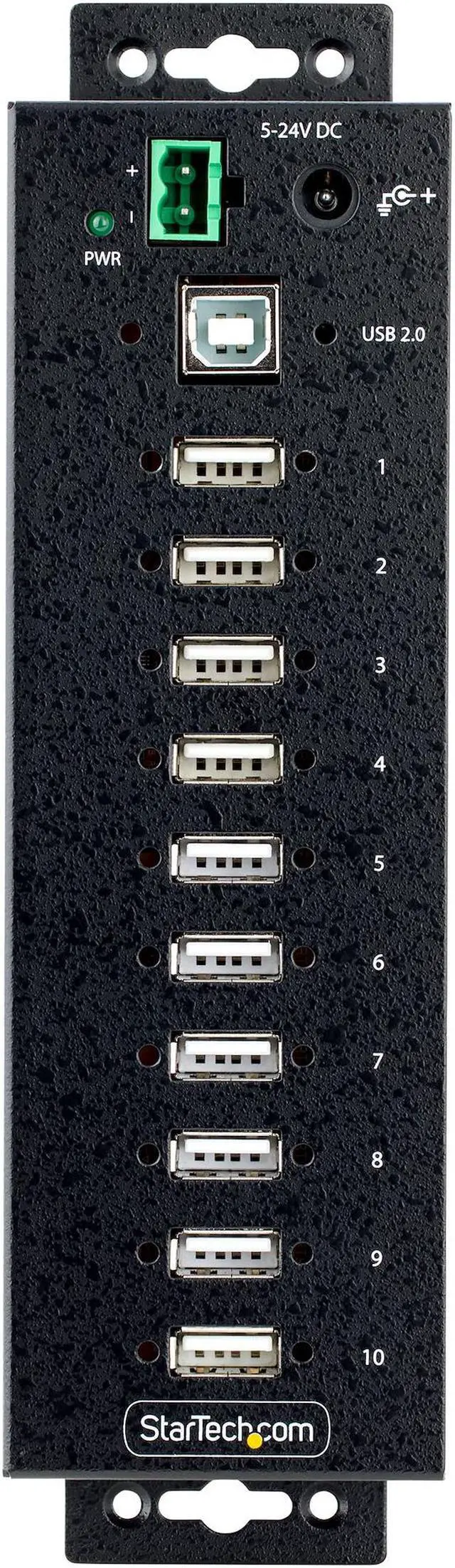 Alt view image 4 of 7 - StarTech.com 10-Port Industrial USB 2.0 Hub - Rugged USB Hub w/ESD Level 4 Protection (USB210AIND-USB-A-HUB)