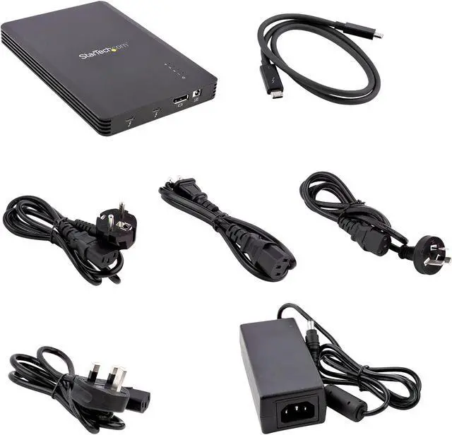 Alt view image 7 of 7 - StarTech.com 4 Bay Thunderbolt 3 NVMe External Enclosure for M.2 NVMe SSD Drives - 1x DisplayPort Video/ 2x TB3 Downstream Ports - 40Gbps - 72W Power Supply (M2E4BTB3)