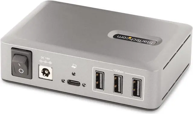 Alt view image 2 of 7 - StarTech 10-Port USB-C Hub - 8x USB-A/2x USB-C - Self-Powered w/65W Power Supply - USB 3.1 10Gbps - Desktop/Laptop USB Hub w/USB-IF Certified 3ft Locking Cable, USB C Hub