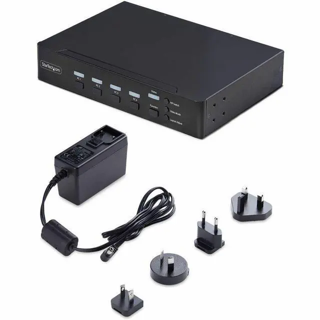 Alt view image 3 of 3 - StarTech 4-Port DisplayPort KVM Switch with Mouse Roaming and Multi-View / Picture-in-Picture, 4K 60Hz, USB 3.0 (5Gbps) Hub, TAA