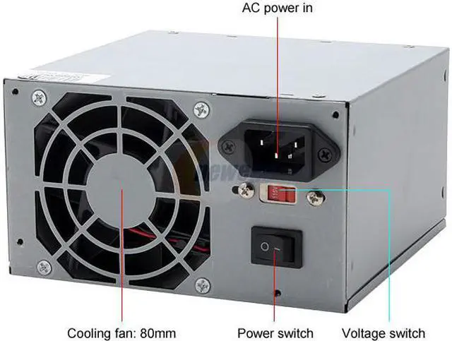 Alt view image 2 of 7 - JPAC ATX500 500 W ATX Power Supply - OEM