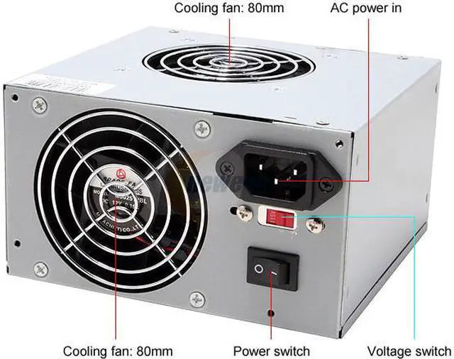 Alt view image 2 of 7 - JPAC 550ATX 550 W ATX Power Supply - OEM