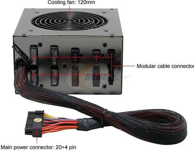 Alt view image 3 of 8 - Sunbeam NUUO SUNNU450-US-BK 450 W ATX12V / EPS12V Modular Active PFC Power Supply