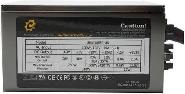 Alt view image 4 of 8 - Sunbeam NUUO SUNNU550-US-BK 550 W ATX12V / EPS12V SLI Certified CrossFire Ready Modular Power Supply