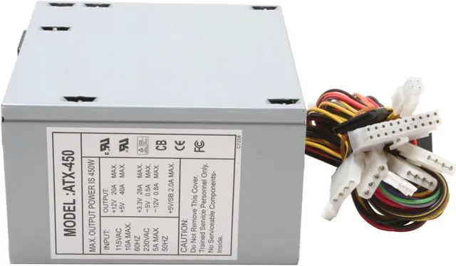 Alt view image 3 of 7 - Sunbeam RGPS-450W 450Watts ATX Power Supply - OEM