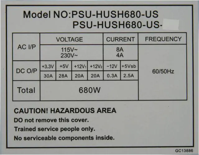 Alt view image 9 of 11 - Sunbeam PSU-HUSH680-US 680 W ATX 12V 2.0 Power Supply - OEM