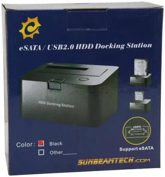 Alt view image 9 of 9 - SunbeamTech HDS-ES-BK 2.5" & 3.5" Black SATA II USB 2.0 & eSATA HDD Docking Station