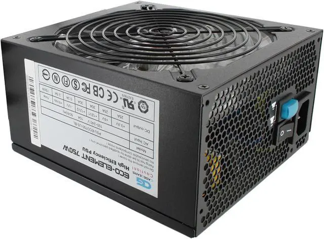 Alt view image 8 of 13 - Sunbeam PSU-ECO750-US-BL 750 W ATX12V 2.3 80 PLUS Certified Active PFC Power Supply - OEM