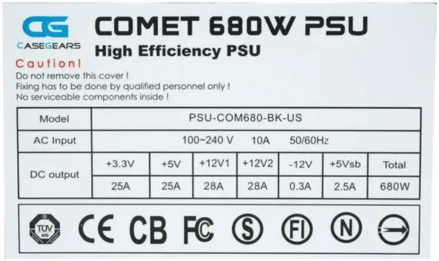 Alt view image 5 of 8 - Sunbeam PSU-COM680-BK-US 680 W ATX12V Modular Active PFC Power Supply - OEM
