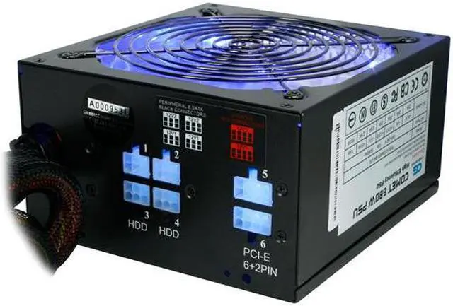 Alt view image 7 of 8 - Sunbeam PSU-COM680-BK-US 680 W ATX12V Modular Active PFC Power Supply - OEM