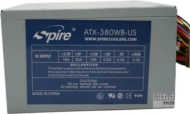 Alt view image 3 of 7 - Spire SP-ATX-380WB&P4 380 W ATX12V Power Supply