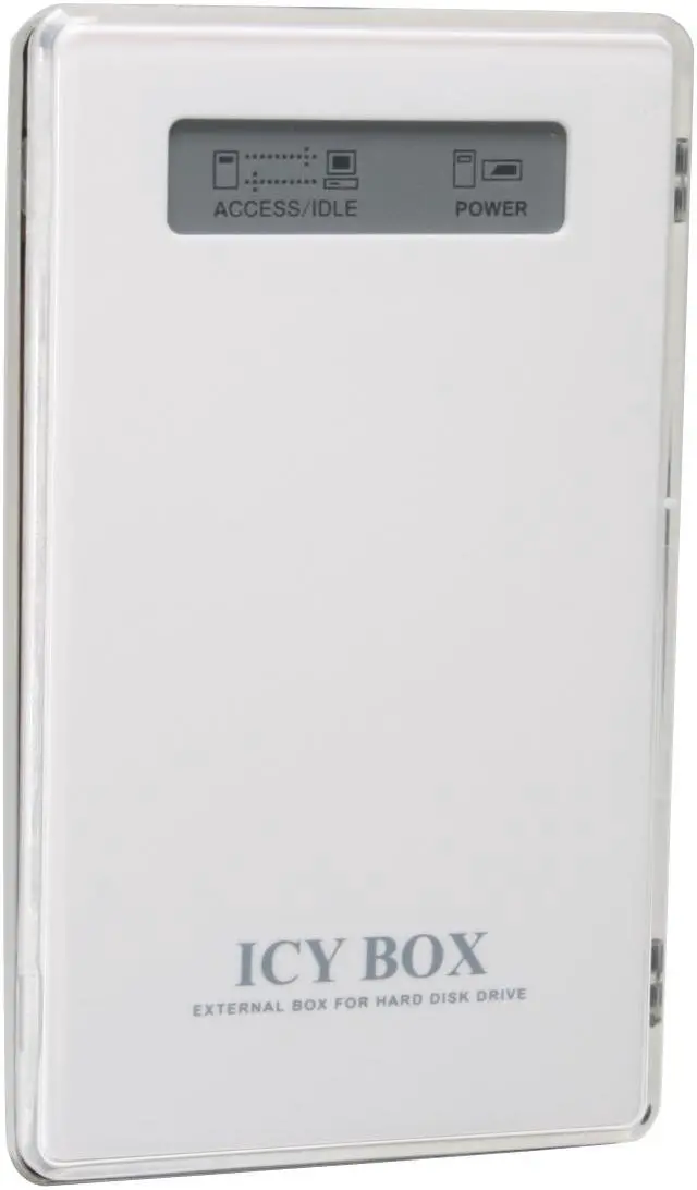 Main image of ICY BOX IB-220U-Wh Aluminum 2.5" White IDE Mini-USB 2.0 External Enclosure w/display