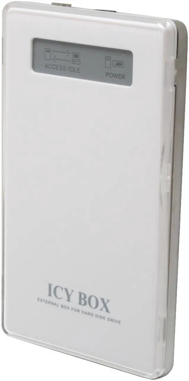 Alt view image 2 of 7 - ICY BOX IB-220U-Wh Aluminum 2.5" White IDE Mini-USB 2.0 External Enclosure w/display