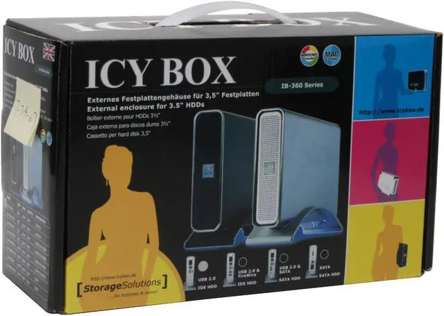 Alt view image 9 of 9 - ICY BOX IB-360U-BL Aluminum 3.5" Silver IDE USB 2.0 External Enclosure