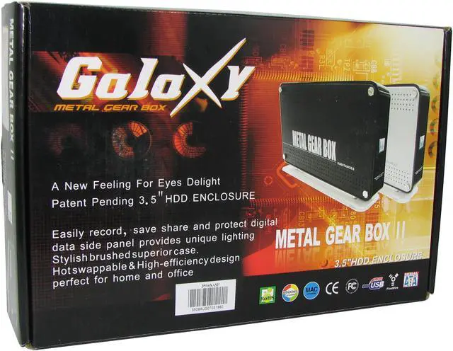 Alt view image 5 of 5 - Galaxy METAL GEAR Metal Gear Box II 3506SASP-Red 3.5" Red SATA USB 2.0 & SATA External Enclosure